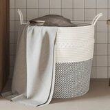 Košara za pohranu sivo-bijela Ø 43x38 cm pamučna | shoptok.hr