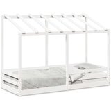  Dječji krevet s krovom bijeli 75 x 190 cm od masivne borovine | shoptok.hr
