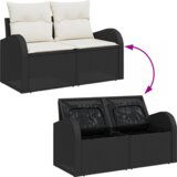  13-dijelni vrtni set sofa s jastucima Crni Poli ratan Akacija | shoptok.hr