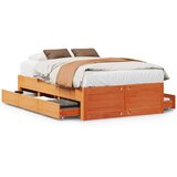  Posteljni okvir brez vzmetnice s predali 135x190 cm borovina, (21609880) | Shoptok.si