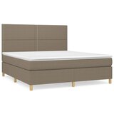 vidaXL Krevet s oprugama i madracem smeđesivi 180x200 cm tkanina | shoptok.hr