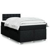 vidaXL Box spring postelja z vzmetnico črna 120x190 cm blago | Shoptok.si