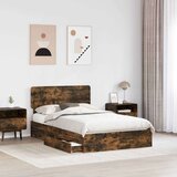  Krevet s od storage s uzglavljem Dimljeni hrast 135 x 190 cm | shoptok.hr