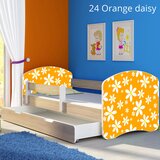  Dječji krevet ACMA s motivom, bočna sonoma + ladica 140x70 cm 24 Orange Daisy | shoptok.hr
