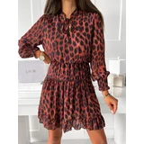 FASARDI Studio fashion orange women's dress with ruffles