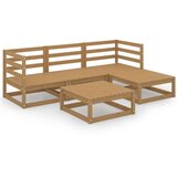  Sedežna garnitura 5-delna medeno rjava trdna borovina | Shoptok.si