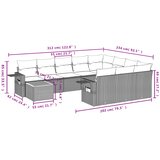 11-dijelni set vrtnih sofa od poliratana s jastucima sivi | shoptok.hr