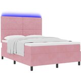  LED Box Spring Krevet s madracem Ružičasta 160 x 200 cm Baršun | shoptok.hr