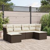 vidaXL 6-dijelni set vrtnih sofa od poliratana s jastucima smeđi | shoptok.hr
