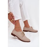 Zazoo Women's Leather Elegant Lace-Up Shoes 4238 Beige | Shoptok.si