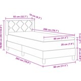  Krevet s opruga kutije Tamno smeđa 80 x 200 cm Tkanina i Pjena | shoptok.hr