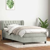 Box Spring krevet s madracem svijetlo sivi 90x220 cm baršun Cijene