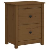 Maison Chic Nočna omarica - Nočna miza medeno rjava 50x35x61,5 cm trdna borovina, (21687830) Cene