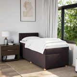  Krevet s oprugama i madracem tamnosmeđi 100 x 200 cm od tkanine | shoptok.hr