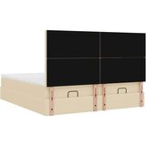 vidaXL Otomanski okvir kreveta s madracima krem 200x200cm od tkanine | shoptok.hr