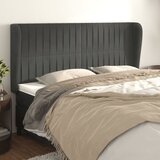  Uzglavlje s ušima tamnosivo 203x23x118/128 cm baršunasto | shoptok.hr