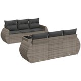 Maison Chic Seti vrtnega pohištva - Vrtna garnitura - Vrtni pohištvo set 7-delna z blazinami siv poli ratan, (21801537) | Shoptok.si