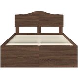  Konstrukcija postelje z vzglavjem Rjav hrast 120 x 200 cm, (5000102333) | Shoptok.si