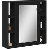  Kupaonski ormarić s ogledalom crni 60 x 16 x 60 cm drveni | shoptok.hr