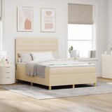 vidaXL Box Spring Postelja z Blazino Krem 140x190 cm Tkanina, (22052500) | Shoptok.si