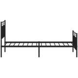  Metalni okvir kreveta uzglavlje i podnožje crni 90 x 200 cm | shoptok.hr