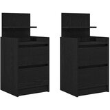 vidaXL Nočne omarice z 2 predaloma 2 kosa črna 38x34x80 cm | Shoptok.si