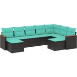  Vrtni set od 9 dijelova s jastucima, crni poliratan | shoptok.hr