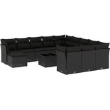  13-dijelni set vrtnih sofa s jastucima poliratan crni | shoptok.hr