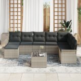 vidaXL 9 dijelni set vrtne sofe s jastuком sivi poliratan, 2-sjedna vrtna sofa s pohranom i jastucima svjetlosiva poliratan | shoptok.hr