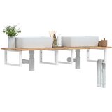  Zidna polica za umivaonik od čelika i masivnog bagremovog drva Smeđa 120 x 50 x 2 cm | shoptok.hr