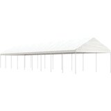 vidaXL Paviljon s streho bel 20,07x4,08x3,22 m polietilen Cene