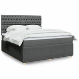Maison Chic Box spring postelja - Vzmetna postelja z vzmetnico temno siva 180x200 cm blago SL4530, (21906220) | Shoptok.si