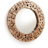 Kave Home Stensko ogledalo z lesenim okvirjem ø 80 cm Eliptic – | Shoptok.si