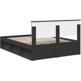  Konstrukcija postelje Črna 160 x 200 cm Konstruiran les, (5000121274) | Shoptok.si