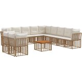  Zunanja garnitura za sedenje 12 pcs Naravna in krem bela, (5000271670) | Shoptok.si