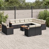 vidaXL 13-dijelni set vrtnih sofa s jastucima poliratan crni | shoptok.hr