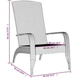  Vrtna Adirondack stolica siva poli ratan | shoptok.hr