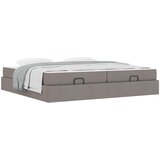  Okvir kreveta s madracem s madracem 2 pcs Sivo-smeđa tkanina | shoptok.hr