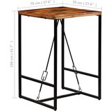 Barska miza iz trdnega predelanega lesa 70x70x106 cm | Shoptok.si
