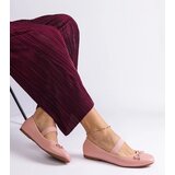Gemre Pink ballet flats with an elastic band and decorative bow Newton | shoptok.hr