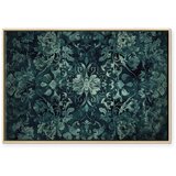  Slika - Oriental Pattern Carpet: Emerald Ornaments and Worn Patterns 90x60 U prirodnom drvenom okviru | shoptok.hr