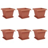  Saksije za biljke 6 pcs Crvena cigla 43 x 43 x 33,5 cm Plastika | shoptok.hr