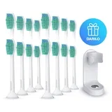 nastavci za Philips Sonicare C1 ProResults, 16 komada Ultra-Pack, bijeli + POKLON: Zidni nosač za električnu četkicu za zube