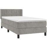 Box spring postelja z vzmetnico svetlo siva 100x200 cm žamet, (20725273) | Shoptok.si