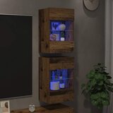  Zidni ormarići s LED svjetlima za TV 2 kom Staro drvo 40x30x60,5cm | shoptok.hr