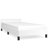 The Living Store Posteljni okvir z vzglavjem bel 100x200 cm umetno usnje - Posteljni Okvir Z Vzglavjem, (21523796) | Shoptok.si