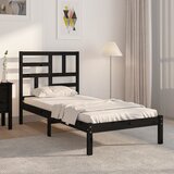 Furnova Posteljni okvir črn iz trdnega lesa 100x200 cm, (21944137) | Shoptok.si