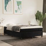 The Living Store Box spring posteljni z vzmetnico črn 140x190 cm žamet - Box Spring Postelja, (21489535) | Shoptok.si