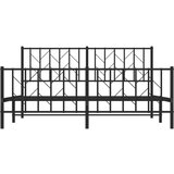 vidaXL Metalni okvir kreveta uzglavlje i podnožje crni 160x200 cm | shoptok.hr