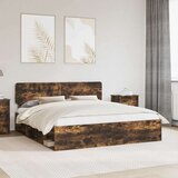  Okvir za krevet s uzglavljem Dimljeni hrast 180 x 200 cm | shoptok.hr